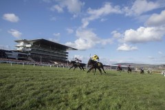 AL BOUM PHOTO RACES UP THE CHELTENHAM HILL AHEAD OF SANTINI (LEFT) ON WAY TO WINNING GOLD CUP.CHELTENHAM 13-3-20.Photo © George Selwyn +44 (0)7967 030722116 Wellington Parade Kent UK CT14 8AF.