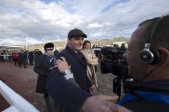 DAVID COTIN AFTER EASYLAND HAD WON CROSS COUNTRY ABOUT TP BE INTERVIEWED BY EQUIDA TV.CHELTENHAM 11-3-20.Photo © George Selwyn +44 (0)7967 030722116 Wellington Parade Kent UK CT14 8AF.