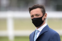 Frankie Dettori walking the course before racing wearing a face mask.Epsom 4-7-20.Photo © George Selwyn +44 (0)7967 030722116 Wellington Parade Kent UK CT14 8AF.