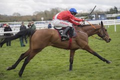 ENVOI ALLEN (D.RUSSELL) LEADS AFTER JUMPING THE LAST FLIGHT TO WIN THE BALLYMORE.CHELTENHAM 11-3-20.Photo © George Selwyn +44 (0)7967 030722116 Wellington Parade Kent UK CT14 8AF.