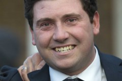 AN EMOTIONAL OLLY MURPHY AFTER ITCHY FEET HAD WON.SANDOWN 1-2-20.Photo © George Selwyn +44 (0)7967 030722116 Wellington Parade Kent UK CT14 8AF.