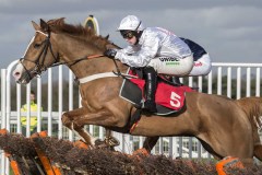 PALLADIUM (NICO DE BOINVILLE) JUMPS FLIGHT ON WAY TO WINNING.SANDOWN 1-2-20.Photo © George Selwyn +44 (0)7967 030722116 Wellington Parade Kent UK CT14 8AF.
