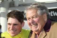 JOHN HALES (RIGHT) WITH HARRY SKELTON AFTER CHAMPION CHASE.CHELTENHAM 10-3-20.©George Selwyn  07967 030722 email: george@georgeselwyn.co.uk Vat no:3308110 05