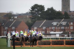 HURDLERS TAKE FLIGHT IN FRONT OF STANDS ON FIRST CIRCUIT.WARWICK 11-1-20.Photo © George Selwyn +44 (0)7967 030722116 Wellington Parade Kent UK CT14 8AF.