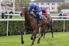 Edge Of Blue (W.Buick)winning the Nursery Hcap. Doncaster 28-10-23.Photo © George Selwyn +44 (0)7967 030722116 Wellington Parade Kent UK CT14 8AF.