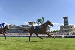 Scottsass and Christin Demuro  winning Prix du Jockey Club.chantilly 2-6-19.Photo © George Selwyn +44 (0)7967 030722116 Wellington Parade Kent UK CT14 8AF.