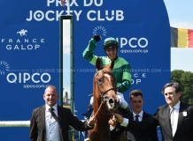 Scottsass and Christin Demuro after winning Prix du Jockey Club.chantilly 2-6-19.Photo © George Selwyn +44 (0)7967 030722116 Wellington Parade Kent UK CT14 8AF.